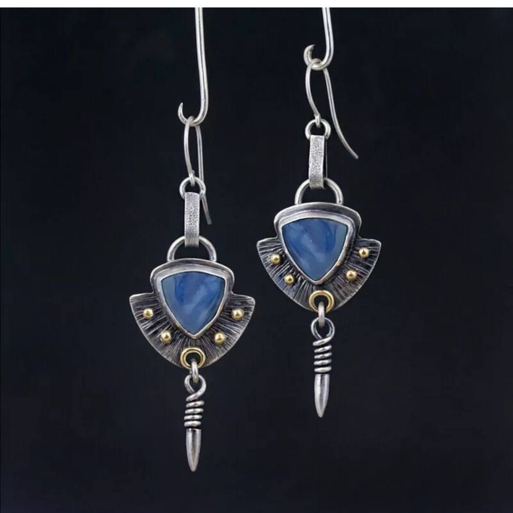 Elegant Boho Drop Earrings 925 Silver Cubic Zircon
